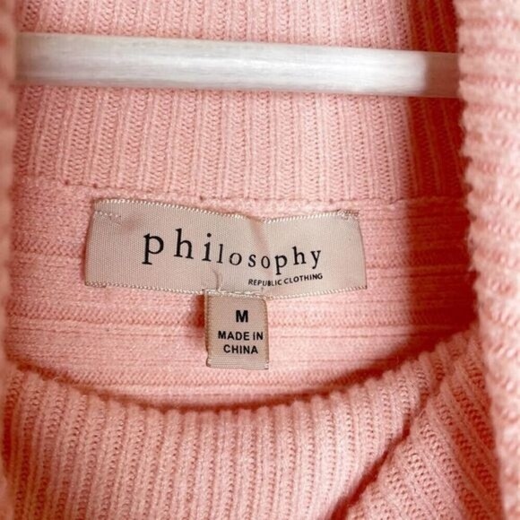 PHILOSOPHY Pink Ribbed Turtle Neck Sweater  - Picture 6 of 9